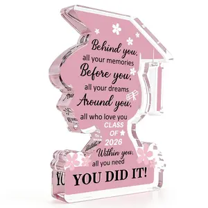 1 Piece 2026 Graduation Decoration, Graduation Gift for College and High School Graduates (Female), Personalized Acrylic Medal, Inspirational Decoration, Graduation Souvenir