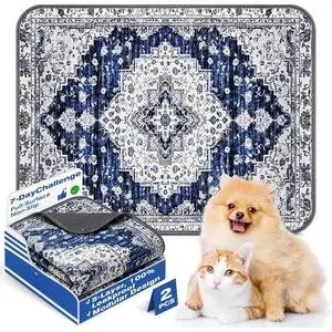 Washable Pee Pads for Dogs and Cats, 2 Pack Absorbent Thick     Puppy Pads,  & Non-Slip Whelping Pads for Potty , Whelping, Playpen, Crate, Prevents Leakage