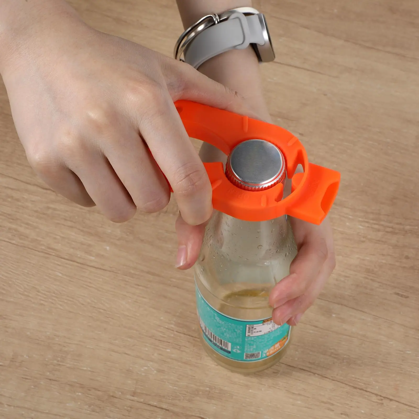  1 Pcs Plastic Bottle Cap Opener, 3 in 1 Water Bottle Opener, Soda Can Opener, Multi-Purpose Water Bottle Opener Pull Tab Opener for Arthritic Hands, Seniors - Orange