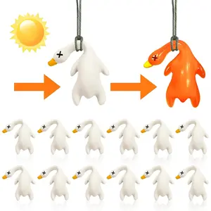 12pc Duck Car Accessories, UV Color Changing Duck Creative Pendant, UV Temperature Reminder, Suitable for Cars, Bicycles, Indoor and Outdoor Ornament, Test Your Sunscreen’s True Protection