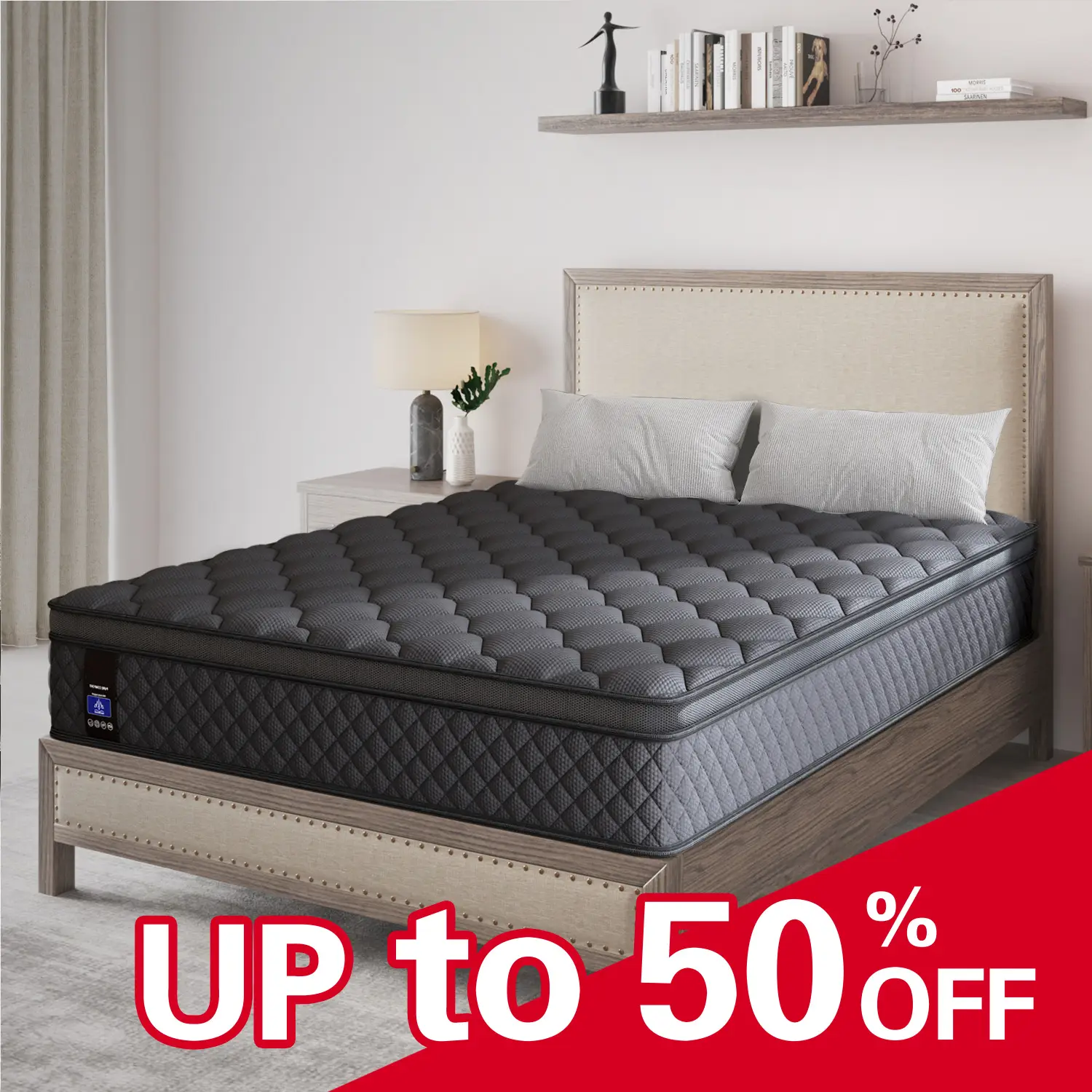 10"12"14" Twin Full Queen King Size Mattress in a Box Hybrid Spring Gel Memory Foam, Euro Top Medium Firm Ergonomic Mattresses for Motion Isolation,