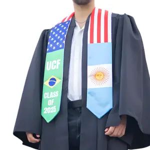 [HOT] Graduation Stole Class of 2026 Printed Sash, Custom Multi Flag Heritage Stole with Name School Text, Personalized Graduation Gift