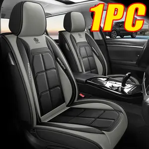 Waterproof Leather Car Seat Covers - 1PC, Black & Gray, Durable, Comfortable, Stylish, Universal Fit, Stylish Design, Waterproof, Perfect for Any Car