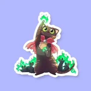 Warlock Class D&D Cat Sticker