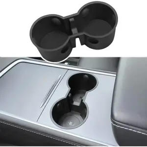 Tesla Console Cup Holder Insert, Upgrade 2021 Tesla Model 3/y Accessories, Anti-Slip Silicone Center Consoles Cup Holder