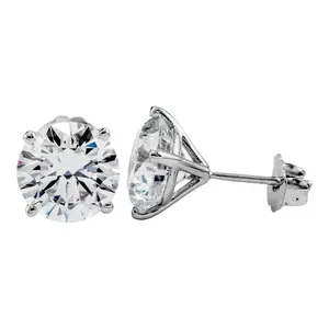 Lab Grown Round Stud Earrings 6.05 TCW