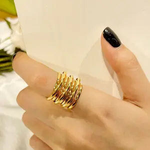 Spiral Gold Ring | Stainless Steel PVD Gold Plated 14K