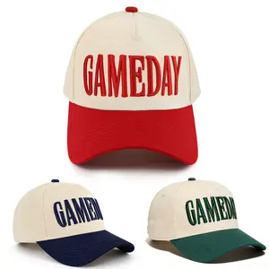 Baseball cap for game day,Unisex Letter Embroidered Two Tone Five-panel Baseball Cap Outdoor Adjustable Sunscreen Leisure Hat Spring Autumn Travel Tourism Beach Vacation