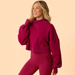 Blogilates Women's Marshmallow Mockneck Sweatshirt Blogilates Women's Marshmallow Mockneck Sweatshirt