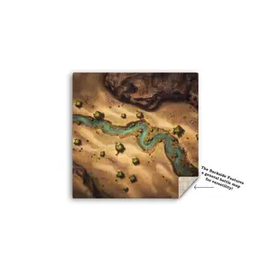 Desert Stream TTRPG Battle Map | Double-Sided | 2ft x 2ft