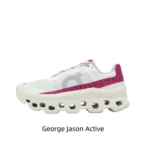 Breathable Mesh Upper Running Sneakers Hollow Cutout Thick Midsole Shock Absorbing Cushioned Non Slip Outdoor Jogging Walking Gym Training Athletic Shoes White Rose Red