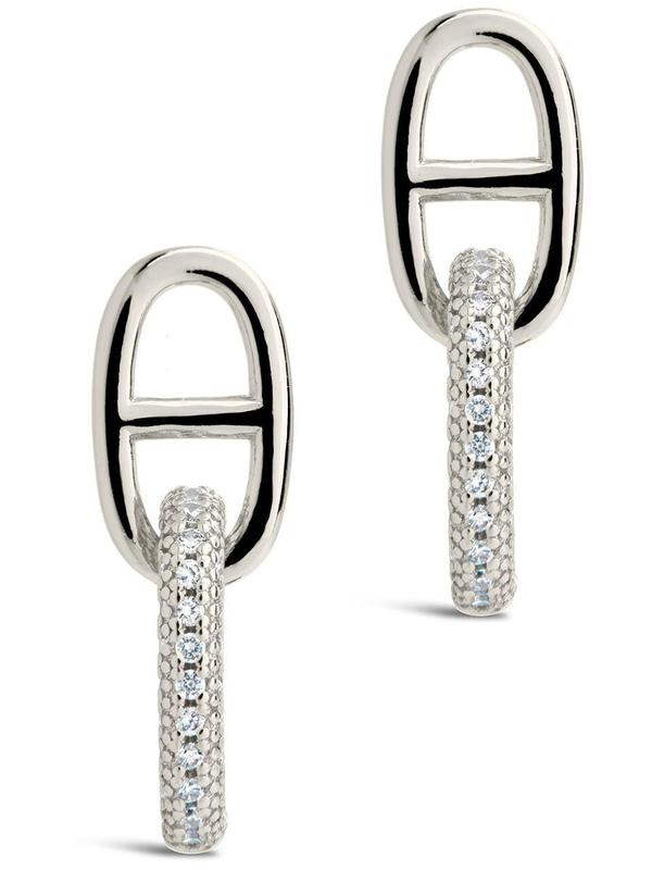 Reina CZ Chain Link Drop Stud Earrings