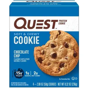 Quest Soft & Chewy Protein Cookie, High Protein, Chocolate Chip, 4 Count