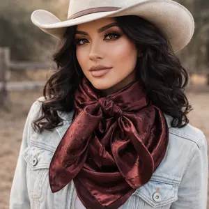 35X35" Brown Jacquard Wild Rag / Scarf WR4002X