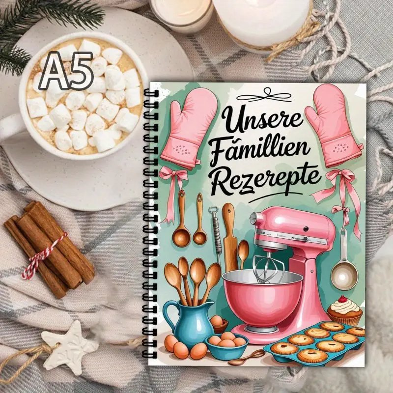 10PC Back-to-School Kitchen Gift: A5-Size Pink Themed Family macro Recipe Book: Personalized blank inner pages for healthy meal planning; a perfect gift planner for cooking enthusiasts.