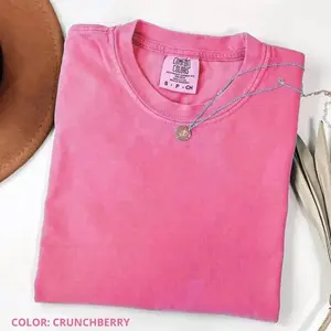 Comfort Colors Unisex Garment Dyed Blank T-Shirt, Vintage Washed Heavyweight Cotton Tee, Relaxed Fit Minimalist Plain Solid Color Shirt