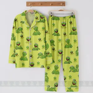 Kermit the Frog Satin Pajama Set: Muppets Unisex Sleepwear