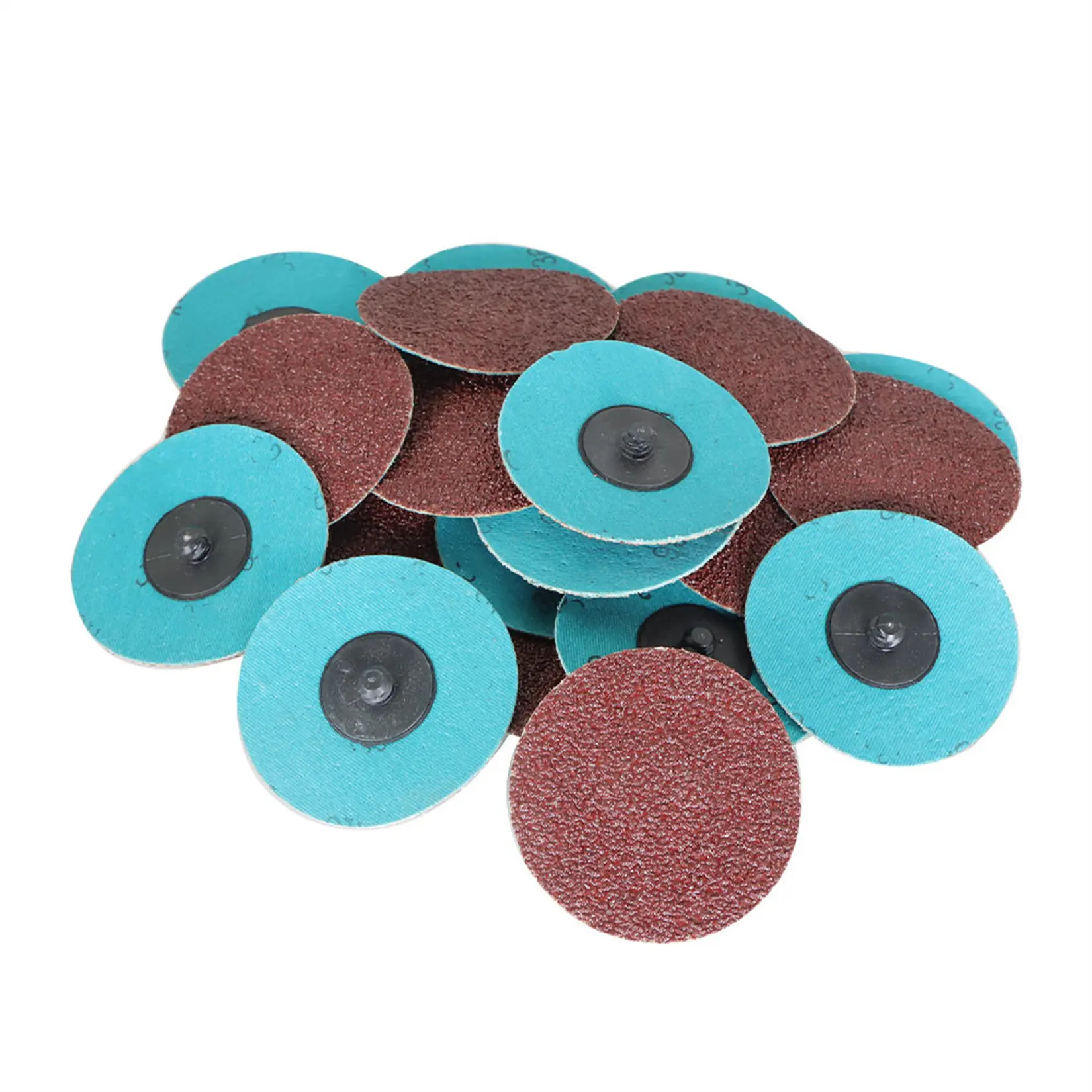 25-Piece 3 in 36 Grit Quick Change Aluminum Oxide Abrasive Sanding Discs, Resin Bonding, 2-Ply Polyester Cloth Backing, Plastic Button, 1/4" Drill Metal Grinding Tool Accessories, 20000 rpm, Advanced Grain Planting Technic, for Deburring & Edge Beveling,,