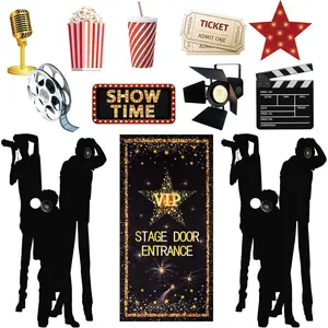 14 count Movie Theme Photography Backdrop and Studio Props DIY Kit, VIP Stage Door Entrance Doors Cover, Paparazzi Props Party Accessory Awards Night Ceremony Photo Booth Background for Party Decor