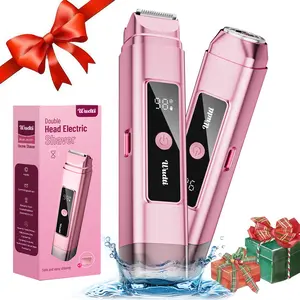 [TikTokShopJumpstartSale]UPGRADE Bikini Trimmer for Women, Electric Shaver and Razor Rechargeable 2-in-1 Body and Facial Epilator, Dual Heads for Painless Trimming of Pubic Hair, Face, Underarms and Legs,Waterproof. Christmas Gift New Year Gift