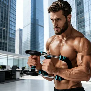 1-Piece U-Shaped Multi-Functional Arm Trainer for full muscle groups, 2-level adjustable resistance. Portable home design, no installation needed, unisex safe use. Quality material, ideal gift for better health and body lines.