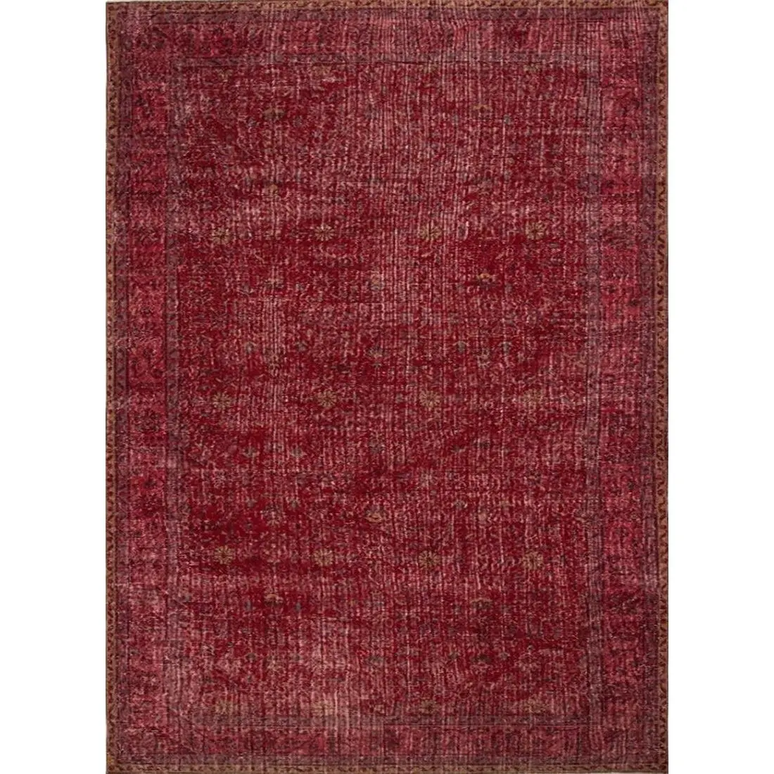 750 - Vintage Wool Handmade Turkish Red Carpet