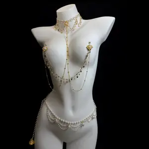 Niche Style Fashion Body Chain Waist Chain Bikini Chain and Necklace Set