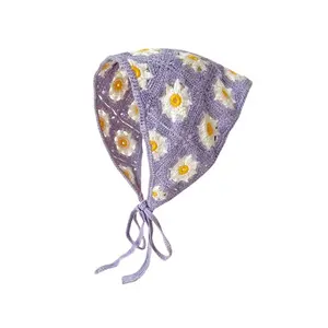 Floral Head Scarf,Chiffon Hair Bandanas Kerchief,Retro Bohemians Hair Scarf