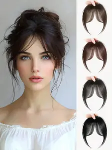 Women's Synthetic Hair Bangs, Elegant Natural Look, Fluffy Side Parting, Suitable for Various Face Shapes, Daily Party Holiday Wear