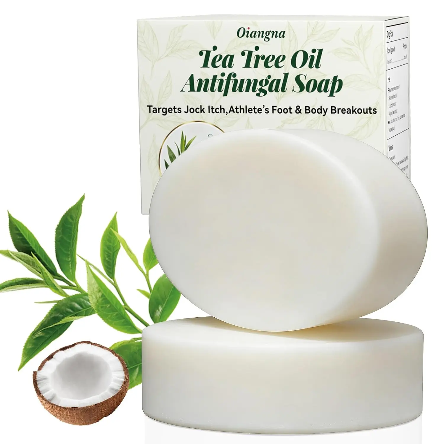 Antifungal Tea Tree Oil Soap Bar - Face & Body Wash for Back Acne, Athlete’s Ft Relief, Tinea, Ringworm, Jock Itch, Itching & Scaling Reduction