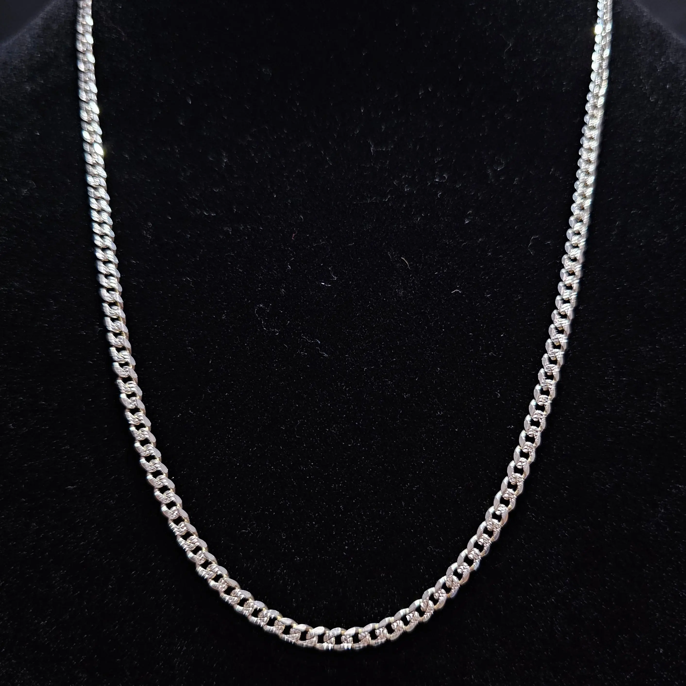 Cuban Link 925 Sterling Silver Diamond Cut Chain Necklace - 3.2mm