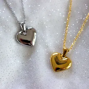 Puffy Heart Necklace inexpensive jewelry fashion necklace
