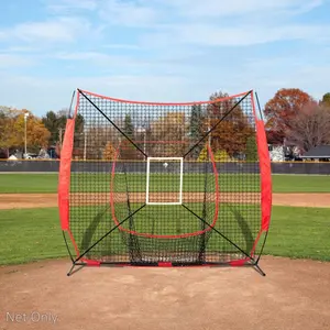7x7 Feet Baseball Softball Practice Net, Portable Baseball Training Net, Used for Hitting, Catching, Pitching, Backstop Baseball Equipment Training Aid Tool, with Hitting Zone, Net Only