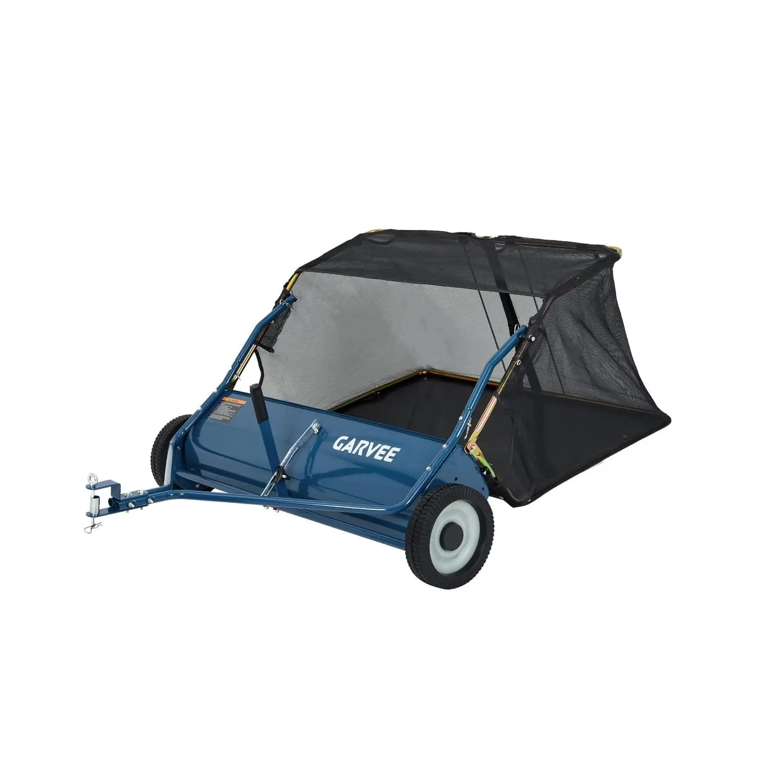48-in Heavy-Duty Tow-Behind Lawn Sweeper, 16 cu.ft. Leaf & Grass Collector with Tool-Free Adjustable Brush Height, Dumping Rope, Pre-Assembled for Yard & Driveway Debris Cleanup