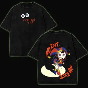 Pomni v3 The Amazing Digital Circus Double Printed Lightweight Acid Washed Tee TV Show Graphic Top Shortsleeve Cotton Gift TShirt, Gift T-Shirt For Movie Lover tees good