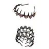 Women's 4-Piece Elegant Butterfly Headbands - Wavy Crystal Design, Lightweight, Non-Slip, Plastic, Casual, Prom, Daily Everyday Fashion Accessories for Parties, Headbands For Women, Lightweight For All-Day Wear, Crystal Butterflies, Non-Slip Grip Stays Pu