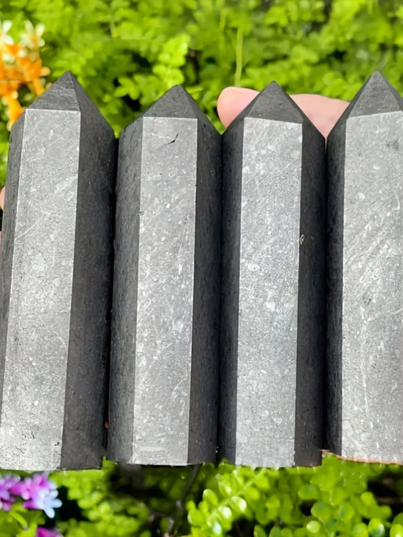 1PC Natural Shungite Tower, SHUNGITE Point Tower, SHUNGITE Crystal Quartz Obelisk,Polished Black Crystal Quartz Point, Polished Finish for Thanksgiving, Christmas Gift, and Home Decor, Home Ornament, Crystal Gifts, Crystal Ornaments
