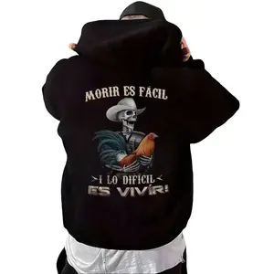 "Morir Es Fácil" Mexican Style Hoodie – Big Rooster Gamefowl Graphic Sweatshirt, Latino Streetwear Pullover, Men’s Cotton Hoodie