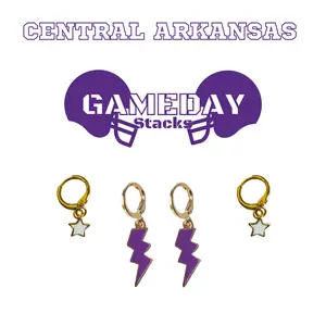 Central Arkansas Classic Gameday Earring Stack For Bears Game Day
