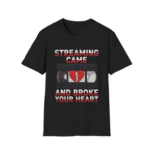 Men's Round Neck Short-Sleeve Streetwear T-Shirt, Unisex Softstyle Top for Streaming Enthusiasts
