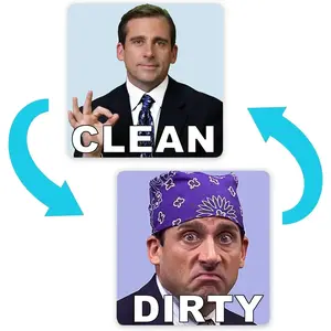 Michael Scott Prison Mike Dishwasher Magnet Clean Dirty Sign Sticker Stronst Magnet Double Sided Flip with Metal Magnetic Plate Universal Kitchen Dish Washer Reversible Indicator