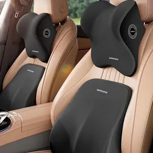 Ergonomic Car Seat Cushion Set, Memory Foam Lumbar Support & Neck Pillow, Fitted Design, Driver Long-Term Comfort, Car Accessories
