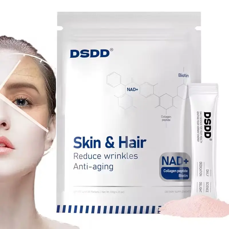 DSDD  1250MG NAD+ Advanced-,Biotin Berry Flavor Drink Mix for glassSkin, ANTl AGlNG Support, Energy, and Focus Previously known as Research NR 900-4