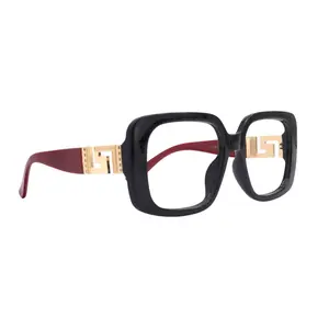 Verona, Oversized Reading Glasses, Red with black , Large Frame, High End Readers, Bifocal,  Reading Sunglasses, Trendy Style,  NY Fifth Avenue Clear Crystal