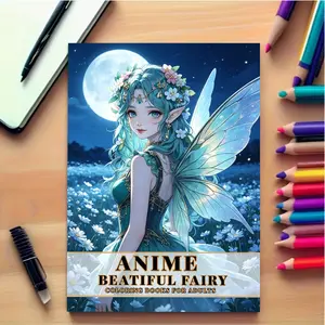 Anime Beautiful Fairy Coloring Book 24 Sheets, Thick Paper, Adult Relaxation, Holiday Decor, Creative Leisure, Art Illustrations