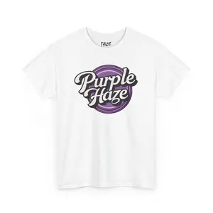 Purple Haze - Unique Cannabis Strain Graphic T-Shirt - 100% US Cotton, Unisex, Multiple Colors & Sizes Casual Fabric Man Menswear