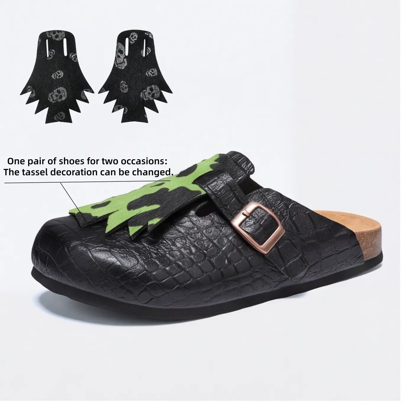 KVONE Unisex comfortable Leather Clogs with Buckle, Summer platform sandals.slipper shoe,comfortable security footwear,The insoles provide arch support and can be worn in both formal and casual settings-Gifted accessories