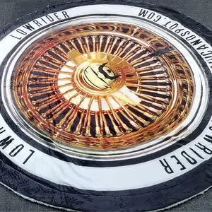 CHICANO SPOT Wire Rim Sherpa Blanket 50x60 Inches Lowrider Dayton Spoke Design Cozy Sherpa Fleece for Relaxing and Lowrider Fans