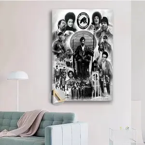 1pc Wooden Framed Huey Newton Freds Hampton poster for Living Room, Bedroom, Kitchen, and Office Decor