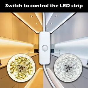 Button Switch Control LED Strip Light, Interior Led Lights, Warm Dual Color Options, Cuttable Bendable Self-Adhesive Easy Install Led, Ideal for Living Room Bedroom Studio